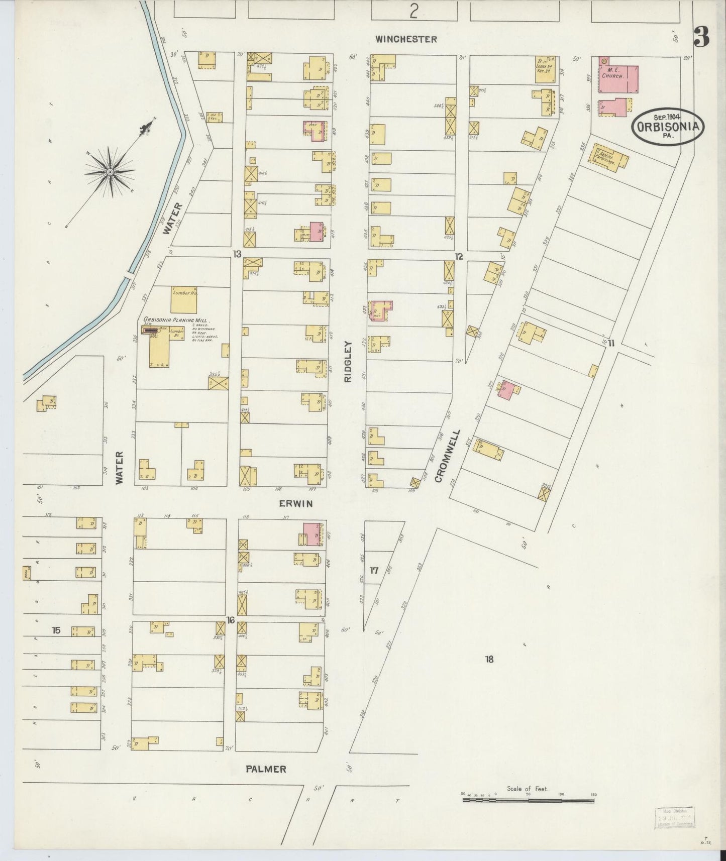 Sanborn Fire Insurance Map from Orbisonia, Huntingdon County, Pennsylvania (1904), Sheet #0003 - Complete Map Set gallery image, historic Sanborn map, vintage wall art, Pennsylvania Pennsylvania