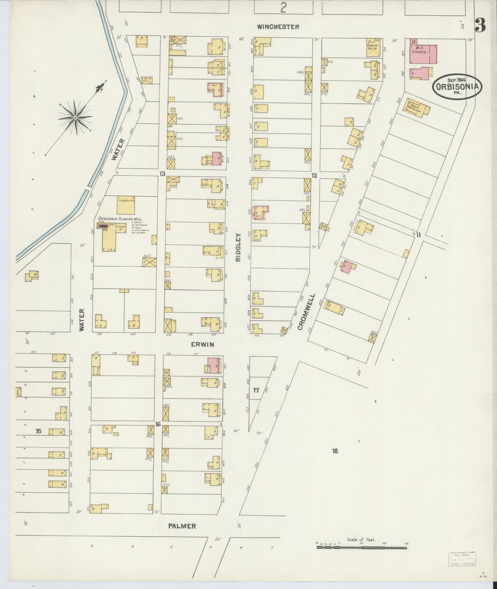 Sanborn Fire Insurance Map from Orbisonia, Huntingdon County, Pennsylvania (1904), Sheet #0003 - Complete Map Set gallery image, historic Sanborn map, vintage wall art, Pennsylvania Pennsylvania
