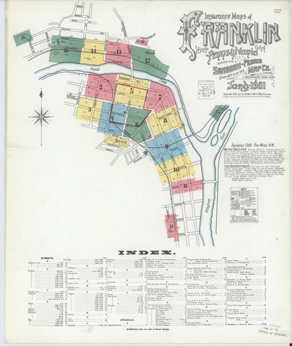 Sanborn Fire Insurance Map from Franklin, Venango County, Pennsylvania (1901), Sheet #0001 - Complete Map Set gallery image, historic Sanborn map, vintage wall art, Pennsylvania Pennsylvania