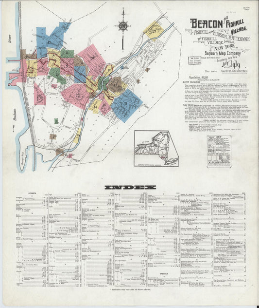 Sanborn Fire Insurance Map from Beacon, Dutchess County, New York. (1919) – Historic Sanborn Fire Insurance Map Print