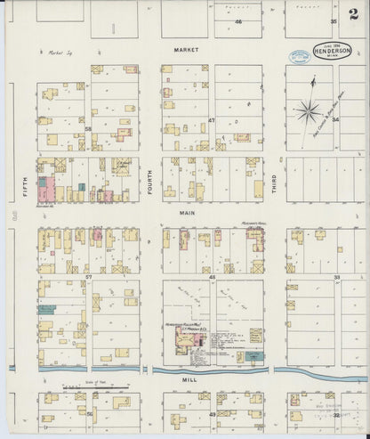 Sanborn Fire Insurance Map from Henderson, Sibley County, Minnesota (1894), Sheet #0002 - Historic Sanborn Fire Insurance Map Print, vintage old map wall art, antique decor, genealogy gift, Minnesota Minnesota map