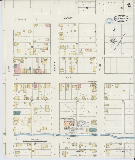 Sanborn Fire Insurance Map from Henderson, Sibley County, Minnesota (1894), Sheet #0002 - Historic Sanborn Fire Insurance Map Print, vintage old map wall art, antique decor, genealogy gift, Minnesota Minnesota map