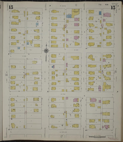 Sanborn Fire Insurance Map from Herrin, Williamson County, Illinois (1947), Sheet #0015 - Historic Sanborn Fire Insurance Map Print, vintage old map wall art, antique decor, genealogy gift, Illinois Illinois map