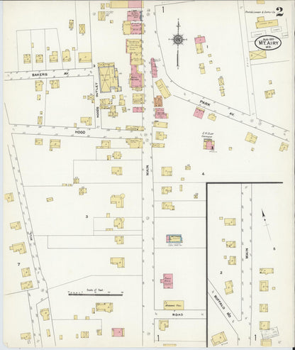Sanborn Fire Insurance Map from Mount Airy, Carroll County, Maryland (1911), Sheet #0002 - Complete Map Set gallery image, historic Sanborn map, vintage wall art, Maryland Maryland