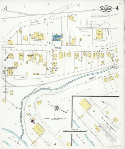 Sanborn Fire Insurance Map from Burnside, Pulaski County, Kentucky (1926), Sheet #0004 - Complete Map Set gallery image, historic Sanborn map, vintage wall art, Kentucky Kentucky
