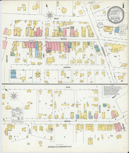 Sanborn Fire Insurance Map from Shullsburg, Lafayette County, Wisconsin (1900), Sheet #0001 - Complete Map Set gallery image, historic Sanborn map, vintage wall art, Wisconsin Wisconsin