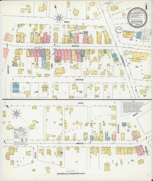 Sanborn Fire Insurance Map from Shullsburg, Lafayette County, Wisconsin (1900), Sheet #0001 - Complete Map Set gallery image, historic Sanborn map, vintage wall art, Wisconsin Wisconsin
