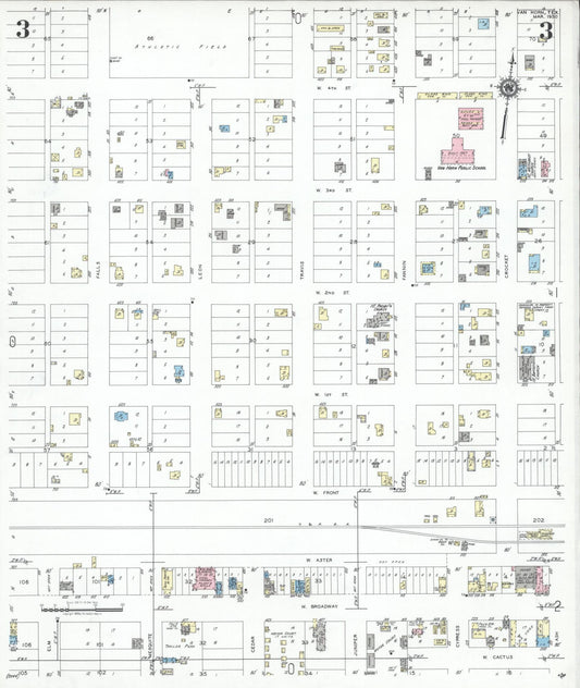 Sanborn Fire Insurance Map from Van Horn, Culberson County, Texas (1950), Sheet #0003 - Historic Sanborn Fire Insurance Map Print, vintage old map wall art, antique decor, genealogy gift, Texas Texas map