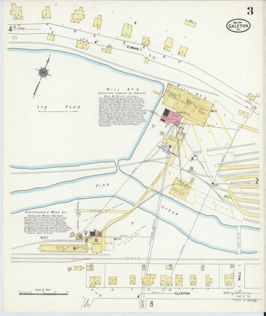 Sanborn Fire Insurance Map from Galeton, Potter County, Pennsylvania (1911), Sheet #0003 - Historic Sanborn Fire Insurance Map Print, vintage old map wall art, antique decor, genealogy gift, Pennsylvania Pennsylvania map