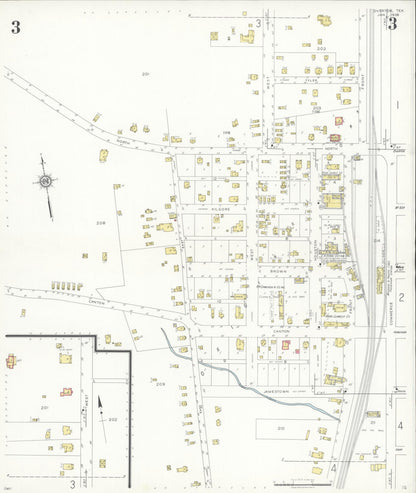 Sanborn Fire Insurance Map from Overton, Rusk County, Texas (1936), Sheet #0003 - Complete Map Set gallery image, historic Sanborn map, vintage wall art, Texas Texas