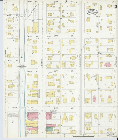 Sanborn Fire Insurance Map from Delphos, Van Wert And Allen Counties, Ohio (1904), Sheet #0003 - Historic Sanborn Fire Insurance Map Print, vintage old map wall art, antique decor, genealogy gift, Ohio Ohio map