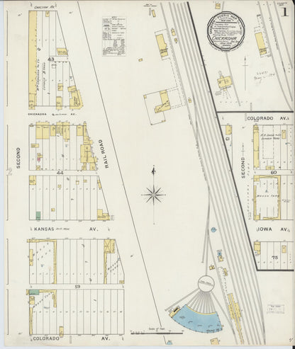 Sanborn Fire Insurance Map from Chickasha, Grady County, Oklahoma (1894), Sheet #0001 - Complete Map Set gallery image, historic Sanborn map, vintage wall art, Oklahoma Oklahoma