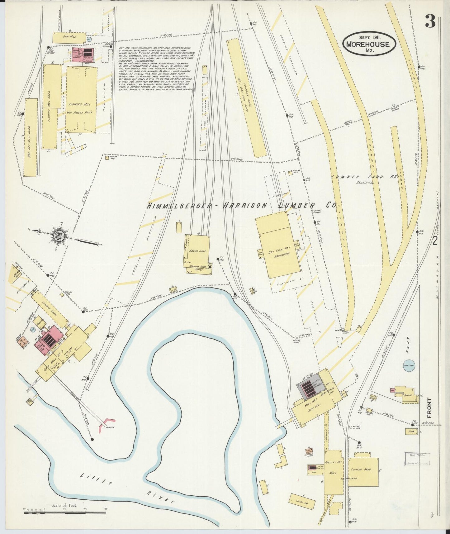 Sanborn Fire Insurance Map from Morehouse, New Madrid County, Missouri (1911), Sheet #0003 - Historic Sanborn Fire Insurance Map Print, vintage old map wall art, antique decor, genealogy gift, Missouri Missouri map