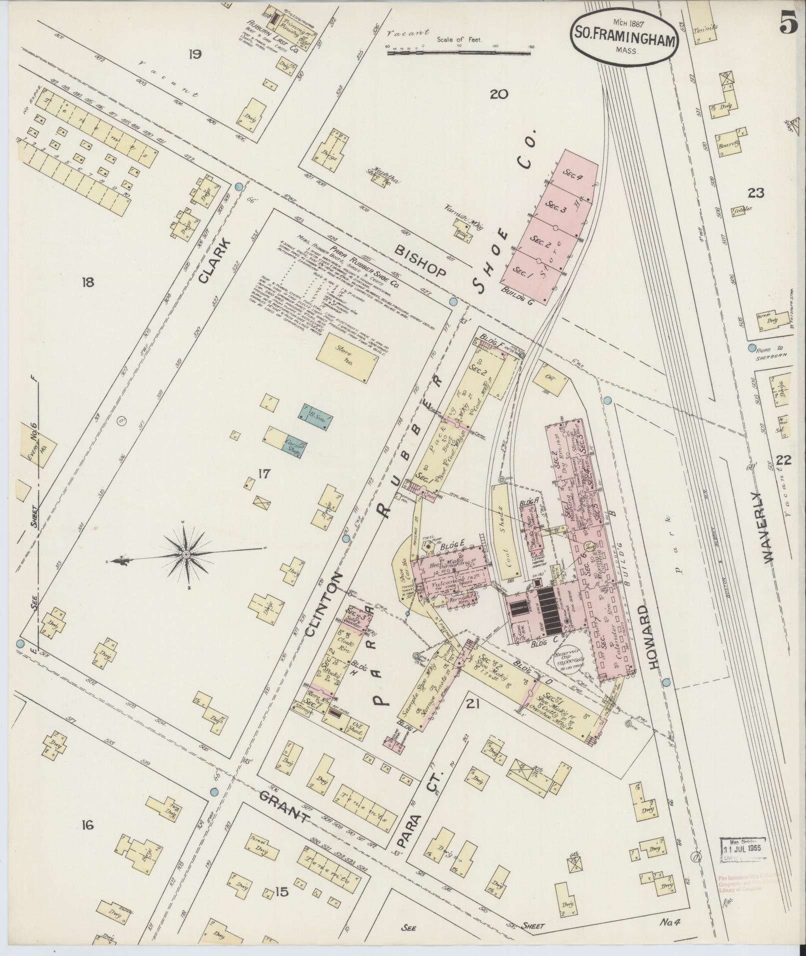 Sanborn Fire Insurance Map from South Farmington, Middlesex County, Massachusetts (1887), Sheet #0005 - Historic Sanborn Fire Insurance Map Print, vintage old map wall art, antique decor, genealogy gift, Massachusetts Massachusetts map