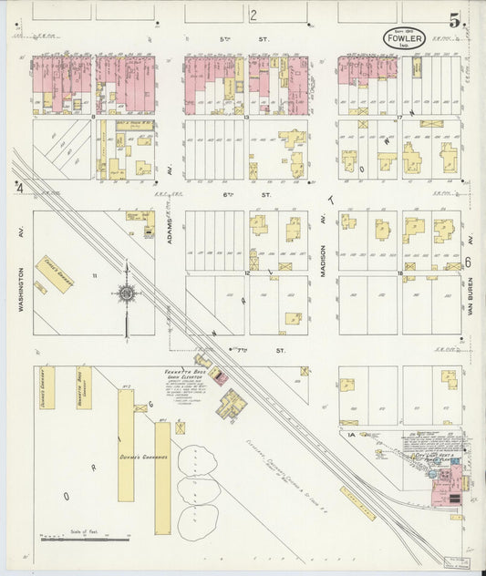 Sanborn Fire Insurance Map from Fowler, Benton County, Indiana (1910), Sheet #0005 - Historic Sanborn Fire Insurance Map Print, vintage old map wall art, antique decor, genealogy gift, Indiana Indiana map