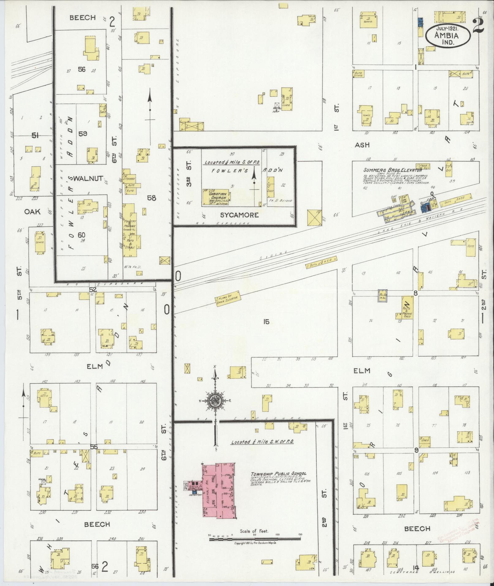 Sanborn Fire Insurance Map from Ambia, Benton County, Indiana (1921), Sheet #0002 - Complete Map Set gallery image, historic Sanborn map, vintage wall art, Indiana Indiana