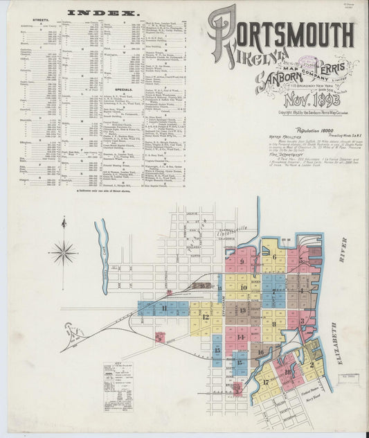 Sanborn Fire Insurance Map from Portsmouth, Independent Cities, Virginia. (1893) – Historic Sanborn Fire Insurance Map Print