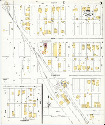 Sanborn Fire Insurance Map from Neodesha, Wilson County, Kansas (1905), Sheet #0003 - Complete Map Set gallery image, historic Sanborn map, vintage wall art, Kansas Kansas