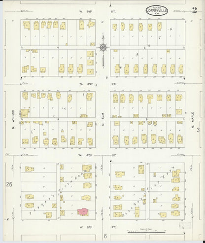 Sanborn Fire Insurance Map from Coffeyville, Montgomery County, Kansas (1913), Sheet #0002 - Complete Map Set gallery image, historic Sanborn map, vintage wall art, Kansas Kansas