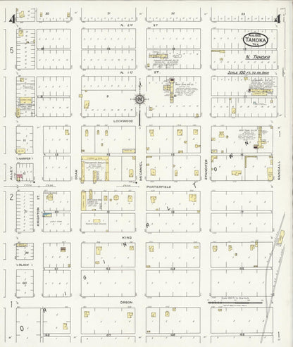 Sanborn Fire Insurance Map from Tahoka, Lynn County, Texas (1925), Sheet #0004 - Complete Map Set gallery image, historic Sanborn map, vintage wall art, Texas Texas