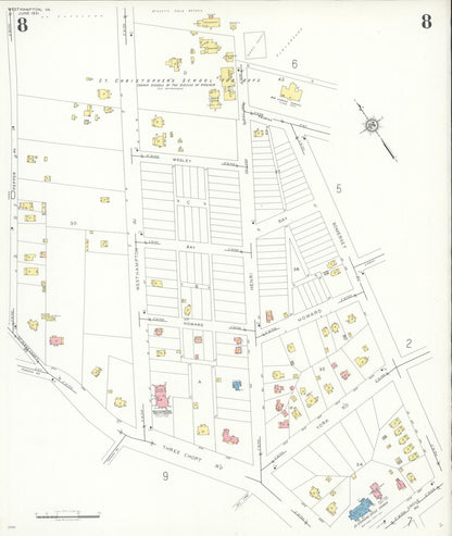 Sanborn Fire Insurance Map from Westhampton, Henrico County, Virginia (1931), Sheet #0008 - Complete Map Set gallery image, historic Sanborn map, vintage wall art, Virginia Virginia