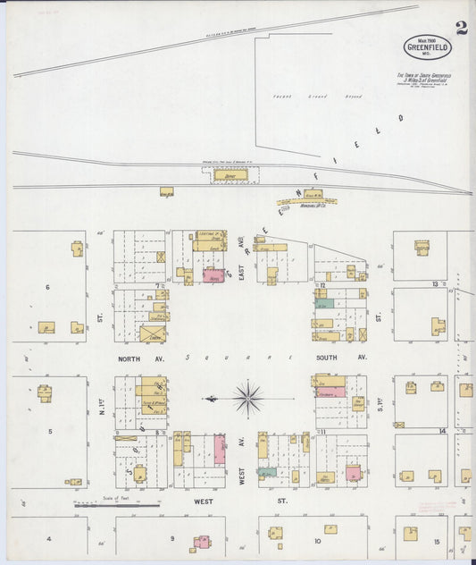 Sanborn Fire Insurance Map from Greenfield, Dade County, Missouri (1900), Sheet #0002 - Historic Sanborn Fire Insurance Map Print, vintage old map wall art, antique decor, genealogy gift, Missouri Missouri map