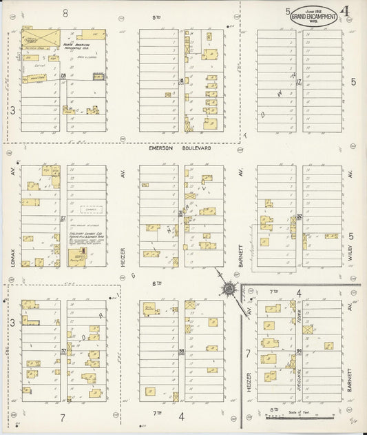 Sanborn Fire Insurance Map from Grand Encampment, Carbon County, Wyoming (1912), Sheet #0004 - Historic Sanborn Fire Insurance Map Print, vintage old map wall art, antique decor, genealogy gift, Wyoming Wyoming map