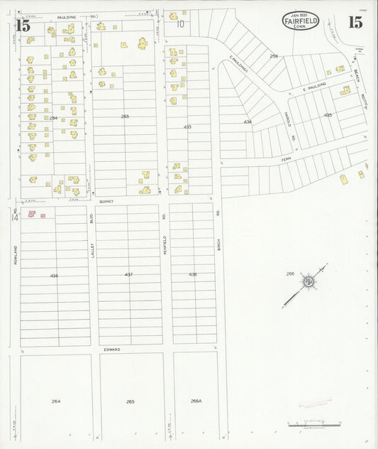 Sanborn Fire Insurance Map from Fairfield, Fairfield County, Connecticut (1930), Sheet #0015 - Historic Sanborn Fire Insurance Map Print, vintage old map wall art, antique decor, genealogy gift, Connecticut Connecticut map