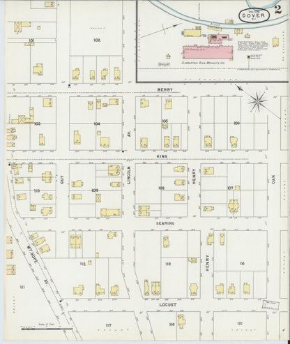 Sanborn Fire Insurance Map from Dover, Morris County, New Jersey (1896), Sheet #0002 - Complete Map Set gallery image, historic Sanborn map, vintage wall art, New Jersey New Jersey