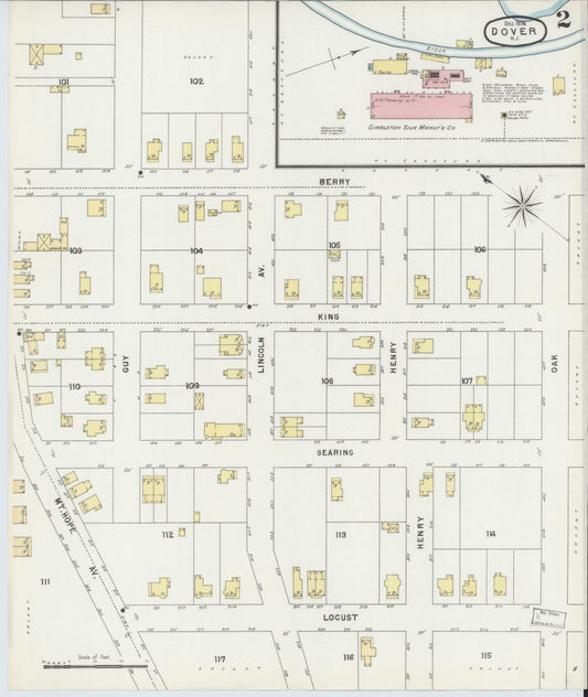 Sanborn Fire Insurance Map from Dover, Morris County, New Jersey (1896), Sheet #0002 - Complete Map Set gallery image, historic Sanborn map, vintage wall art, New Jersey New Jersey