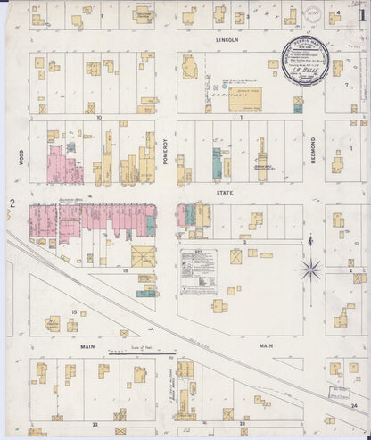 Sanborn Fire Insurance Map from La Belle, Lewis County, Missouri (1899), Sheet #0001 - Complete Map Set gallery image, historic Sanborn map, vintage wall art, Missouri Missouri