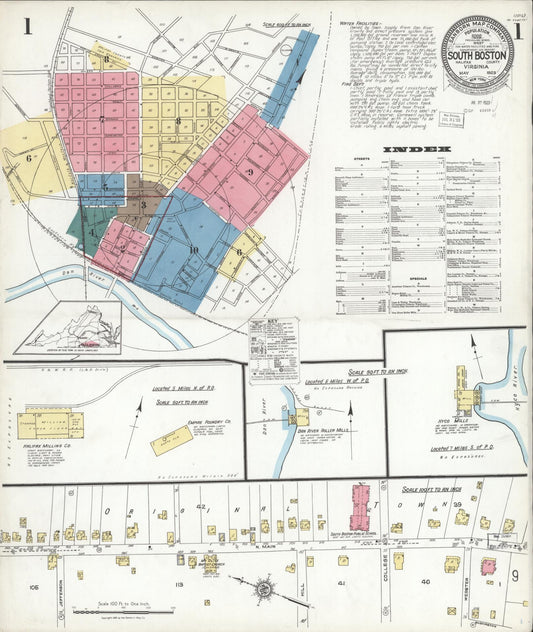 Sanborn Fire Insurance Map from South Boston, Halifax County, Virginia. (1923) – Historic Sanborn Fire Insurance Map Print