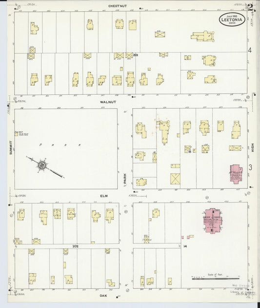 Sanborn Fire Insurance Map from Leetonia, Columbiana County, Ohio (1910), Sheet #0002 - Historic Sanborn Fire Insurance Map Print, vintage old map wall art, antique decor, genealogy gift, Ohio Ohio map