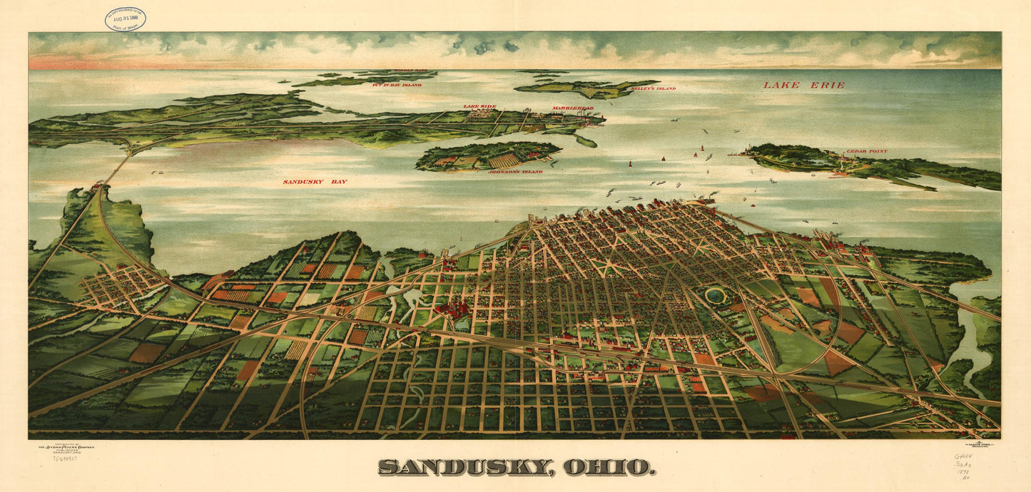 Sandusky, Ohio. (1898) – Historic Bird’s-Eye View Panorama Print