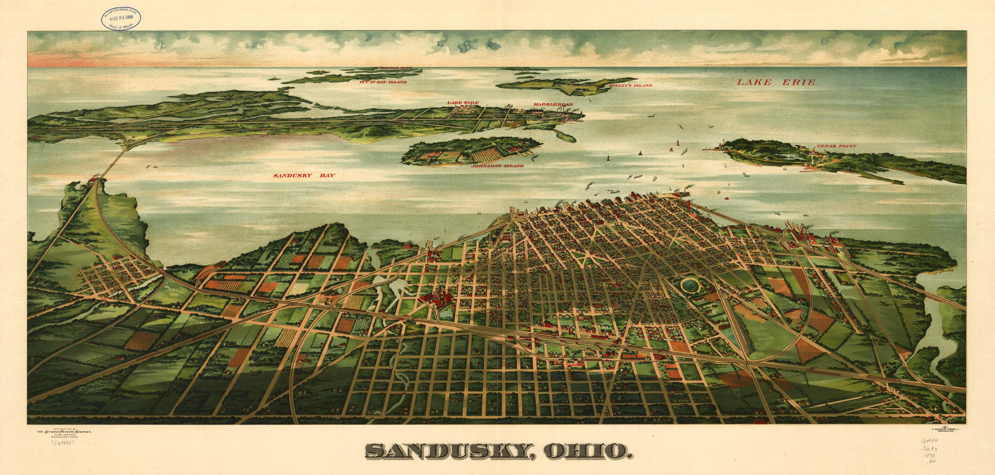 Sandusky, Ohio. (1898) – Historic Bird’s-Eye View Panorama Print