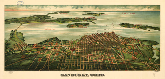 Sandusky, Ohio. (1898) – Historic Bird’s-Eye View Panorama Print
