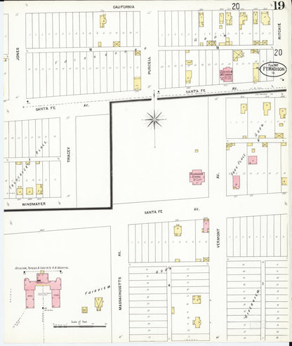 Sanborn Fire Insurance Map from Fort Madison, Lee County, Iowa (1907), Sheet #0019 - Historic Sanborn Fire Insurance Map Print
