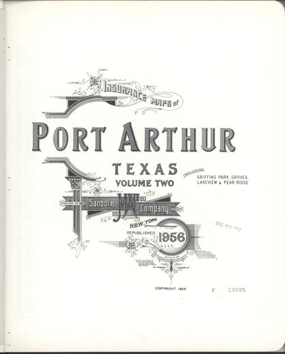 Sanborn Fire Insurance Map from Port Arthur, Jefferson County, Texas (1956), Sheet #0001 - Complete Map Set gallery image, historic Sanborn map, vintage wall art, Texas Texas