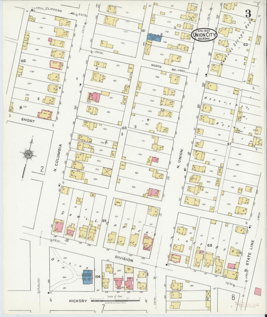 Sanborn Fire Insurance Map from Union City, Randolph County, Indiana (1920), Sheet #0003 - Historic Sanborn Fire Insurance Map Print, vintage old map wall art, antique decor, genealogy gift, Indiana Indiana map