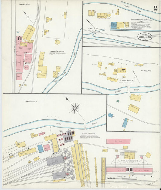 Sanborn Fire Insurance Map from Dunbar, Fayette County, Pennsylvania (1903), Sheet #0002 - Historic Sanborn Fire Insurance Map Print, vintage old map wall art, antique decor, genealogy gift, Pennsylvania Pennsylvania map