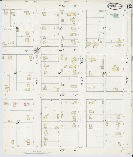 Sanborn Fire Insurance Map from Sterling, Whiteside County, Illinois (1891), Sheet #0012 - Historic Sanborn Fire Insurance Map Print, vintage old map wall art, antique decor, genealogy gift, Illinois Illinois map