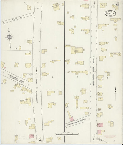 Sanborn Fire Insurance Map from Berlin, Hartford County, Connecticut (1914), Sheet #0004 - Complete Map Set gallery image, historic Sanborn map, vintage wall art, Connecticut Connecticut