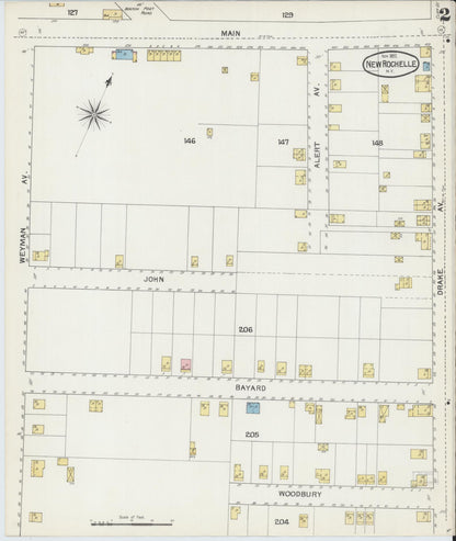 Sanborn Fire Insurance Map from New Rochelle, Westchester County, New York (1892), Sheet #0002 - Historic Sanborn Fire Insurance Map Print, vintage old map wall art, antique decor, genealogy gift, New York New York map