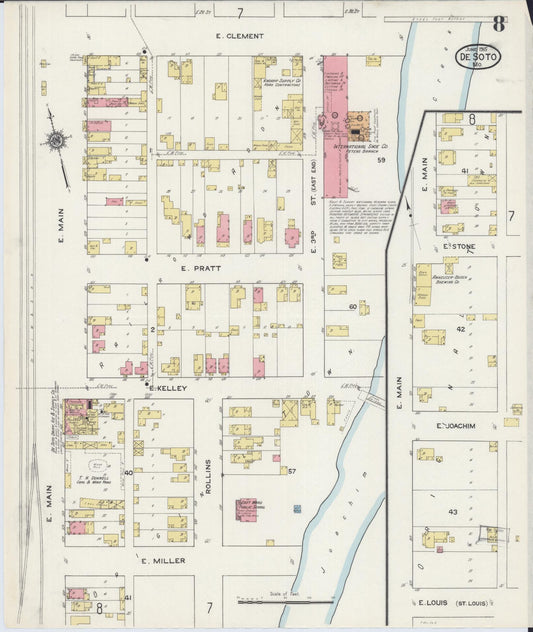 Sanborn Fire Insurance Map from De Soto, Jefferson County, Missouri (1915), Sheet #0008 - Historic Sanborn Fire Insurance Map Print, vintage old map wall art, antique decor, genealogy gift, Missouri Missouri map