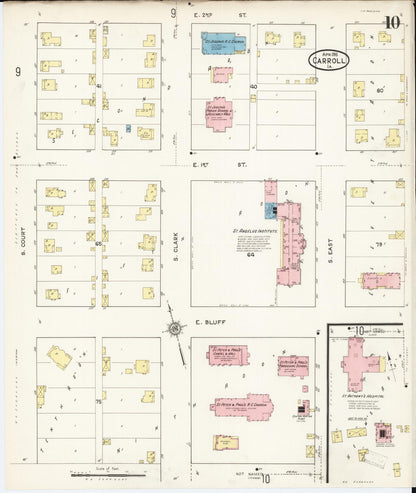 Sanborn Fire Insurance Map from Carroll, Carroll County, Iowa (1915), Sheet #0010 - Historic Sanborn Fire Insurance Map Print