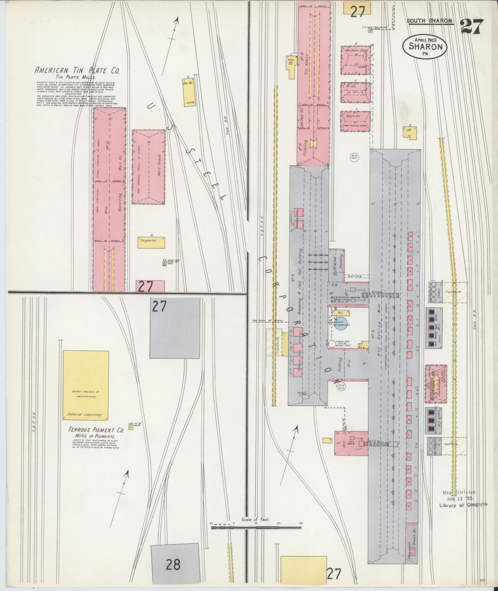 Sanborn Fire Insurance Map from Sharon, Mercer County, Pennsylvania. (1903), Sheet 27 – Historic Sanborn Fire Insurance Map Print