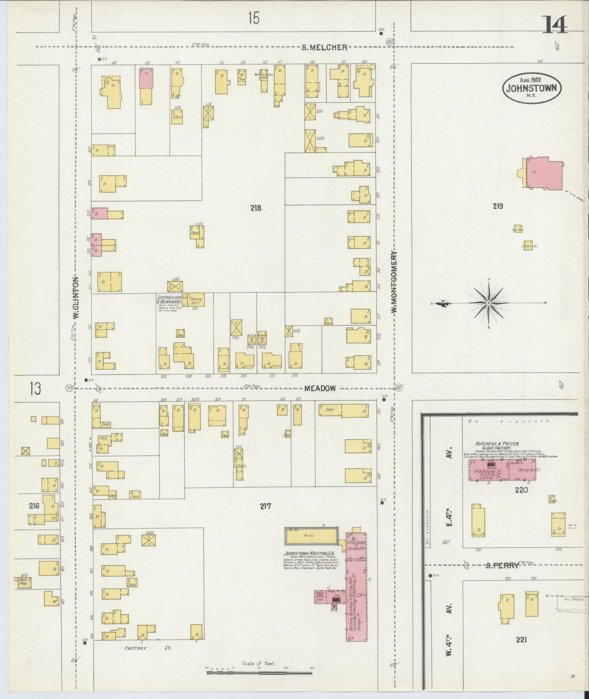 Sanborn Fire Insurance Map from Johnstown, Fulton County, New York (1902), Sheet #0014 - Complete Map Set gallery image, historic Sanborn map, vintage wall art, New York New York