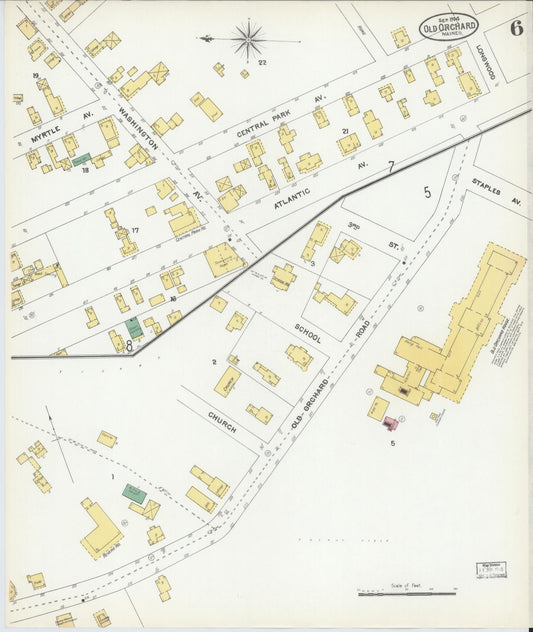 Sanborn Fire Insurance Map from Old Orchard, York County, Maine (1904), Sheet #0006 - Historic Sanborn Fire Insurance Map Print, vintage old map wall art, antique decor, genealogy gift, Maine Maine map