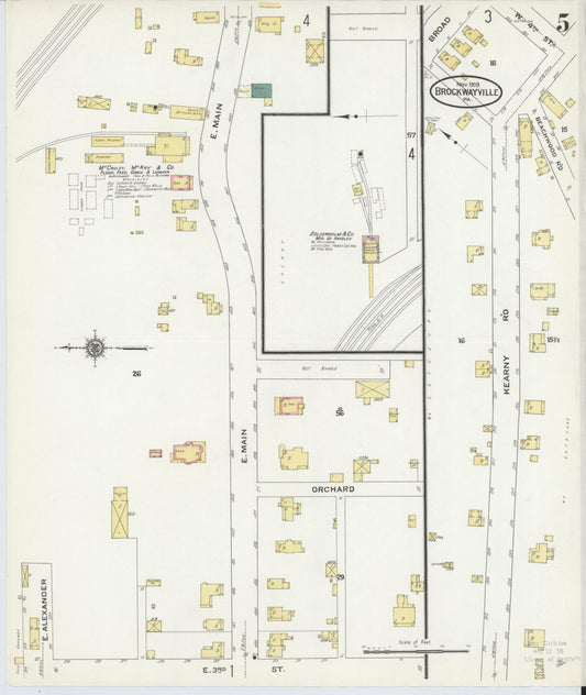 Sanborn Fire Insurance Map from Brockway, Jefferson County, Pennsylvania (1909), Sheet #0005 - Historic Sanborn Fire Insurance Map Print, vintage old map wall art, antique decor, genealogy gift, Pennsylvania Pennsylvania map