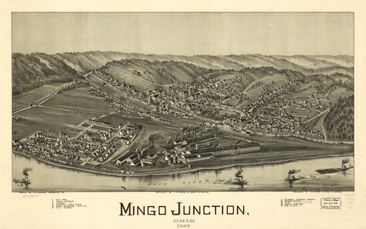 Mingo Junction, Ohio 1899. (1899) – Historic Bird’s-Eye View Panorama Print